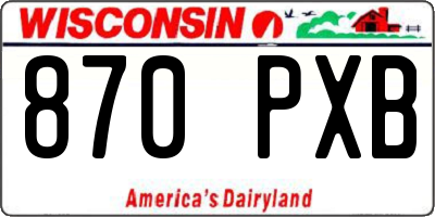 WI license plate 870PXB