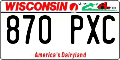 WI license plate 870PXC