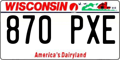 WI license plate 870PXE