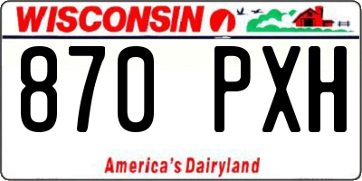 WI license plate 870PXH