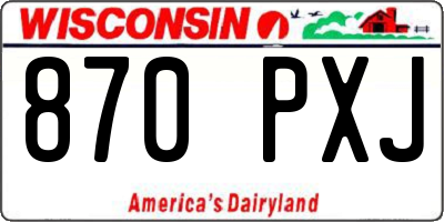 WI license plate 870PXJ