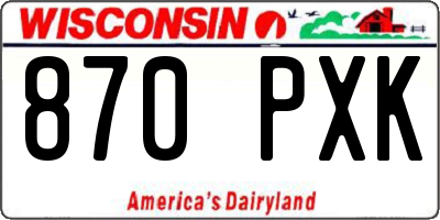 WI license plate 870PXK