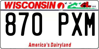 WI license plate 870PXM