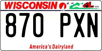 WI license plate 870PXN
