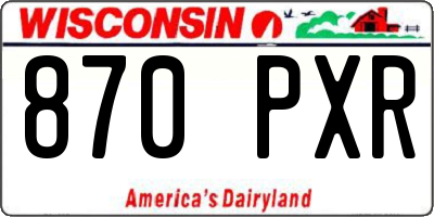 WI license plate 870PXR