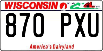 WI license plate 870PXU