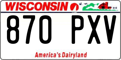 WI license plate 870PXV