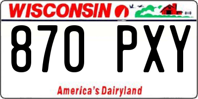 WI license plate 870PXY