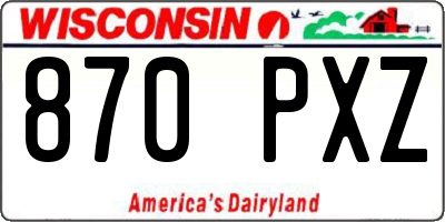 WI license plate 870PXZ