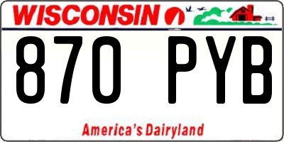 WI license plate 870PYB