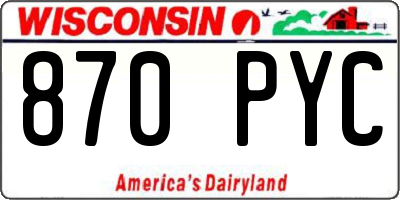 WI license plate 870PYC