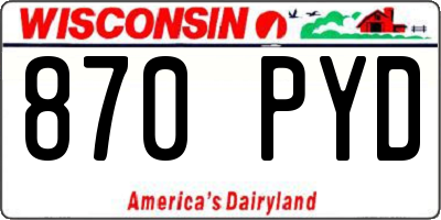 WI license plate 870PYD