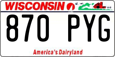 WI license plate 870PYG