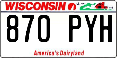 WI license plate 870PYH