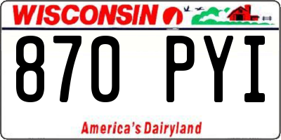 WI license plate 870PYI