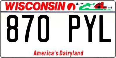 WI license plate 870PYL