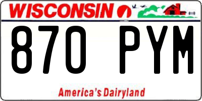 WI license plate 870PYM