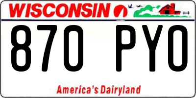 WI license plate 870PYO