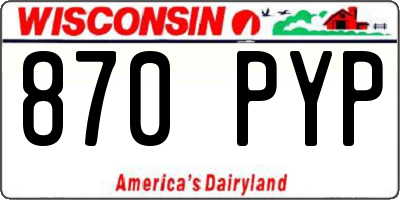 WI license plate 870PYP