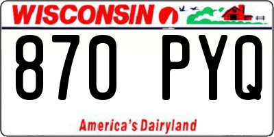 WI license plate 870PYQ
