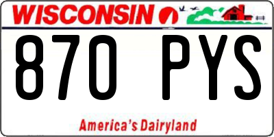 WI license plate 870PYS