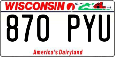 WI license plate 870PYU