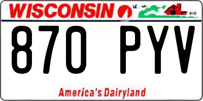 WI license plate 870PYV