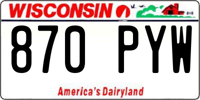 WI license plate 870PYW