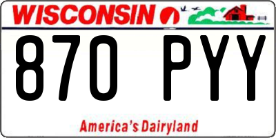 WI license plate 870PYY