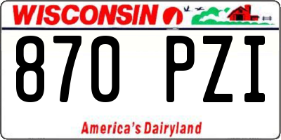 WI license plate 870PZI