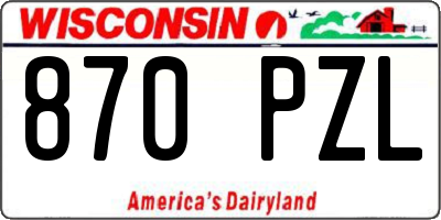 WI license plate 870PZL