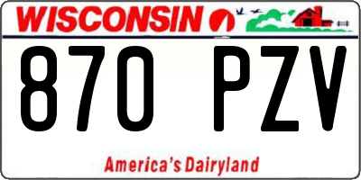 WI license plate 870PZV
