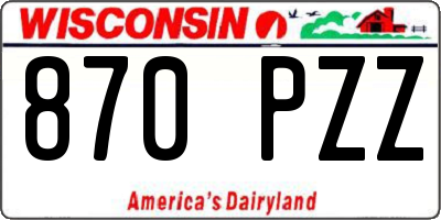 WI license plate 870PZZ