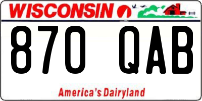 WI license plate 870QAB