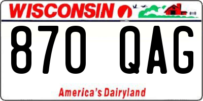 WI license plate 870QAG