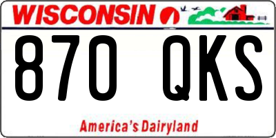 WI license plate 870QKS