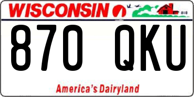 WI license plate 870QKU