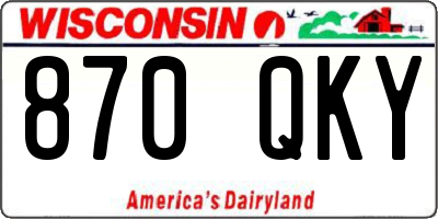 WI license plate 870QKY