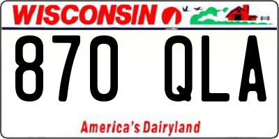 WI license plate 870QLA