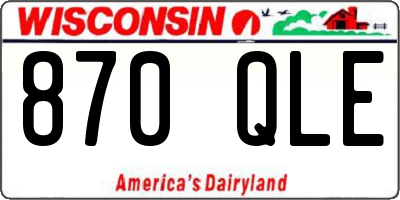WI license plate 870QLE