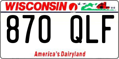 WI license plate 870QLF