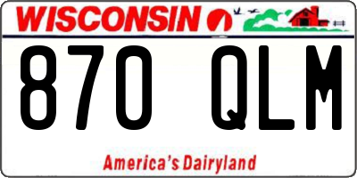 WI license plate 870QLM