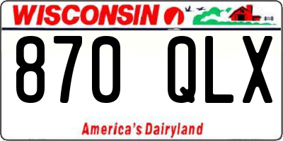 WI license plate 870QLX