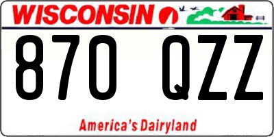 WI license plate 870QZZ