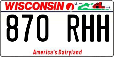 WI license plate 870RHH