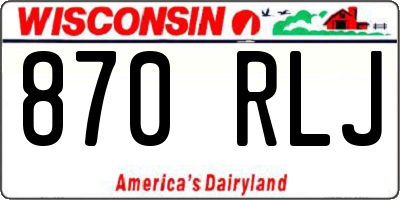 WI license plate 870RLJ