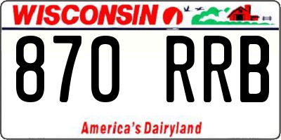 WI license plate 870RRB