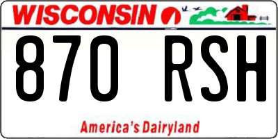 WI license plate 870RSH