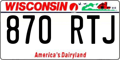WI license plate 870RTJ