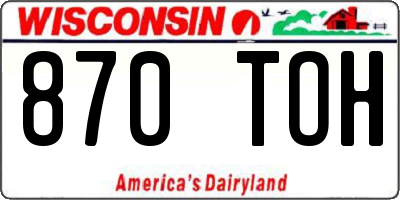 WI license plate 870TOH